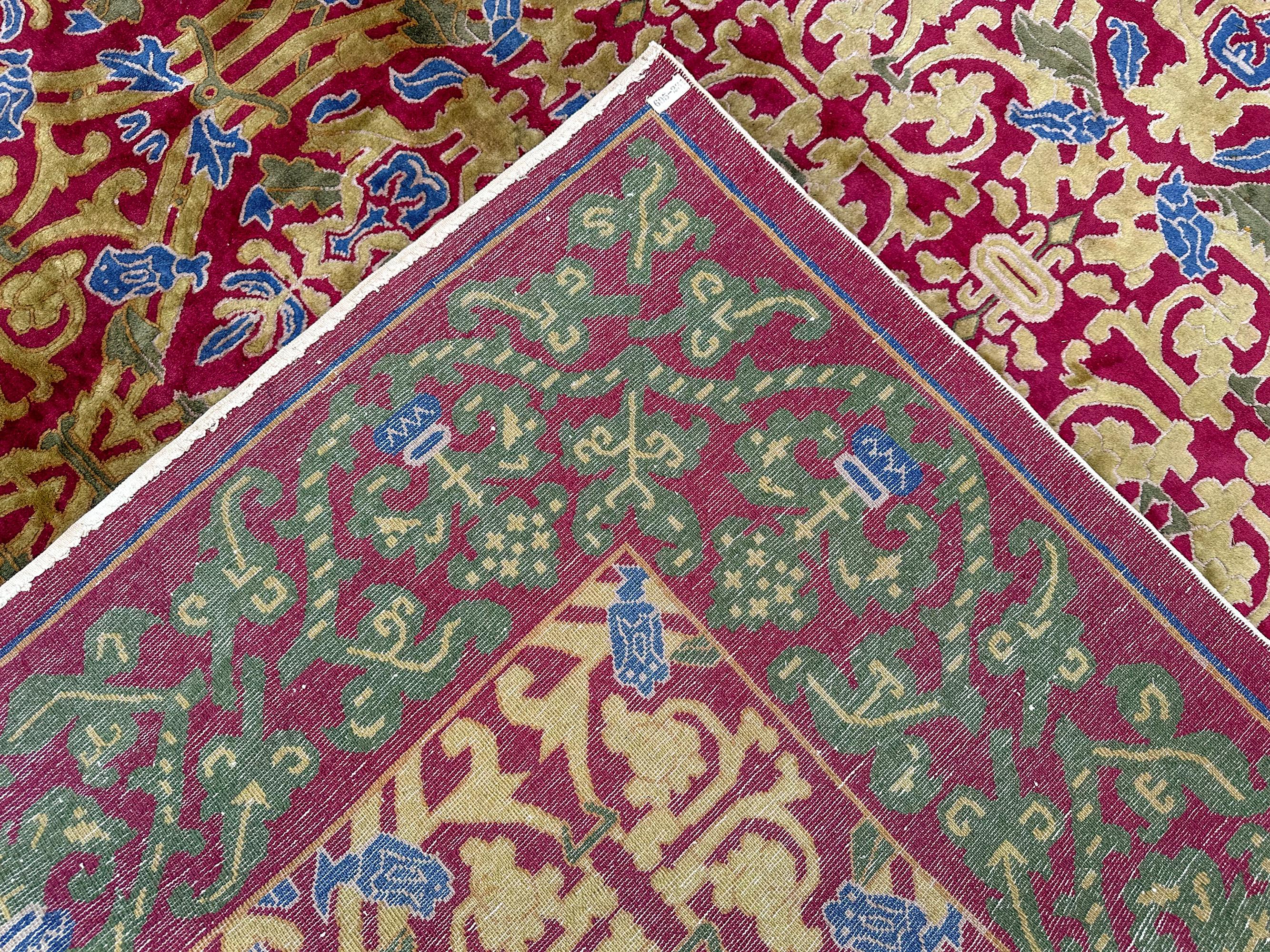 13x16 Großer Vintage Art Deco Teppich Jugendstil Teppich Europäischer Kunsthandwerksteppich im Angebot 3