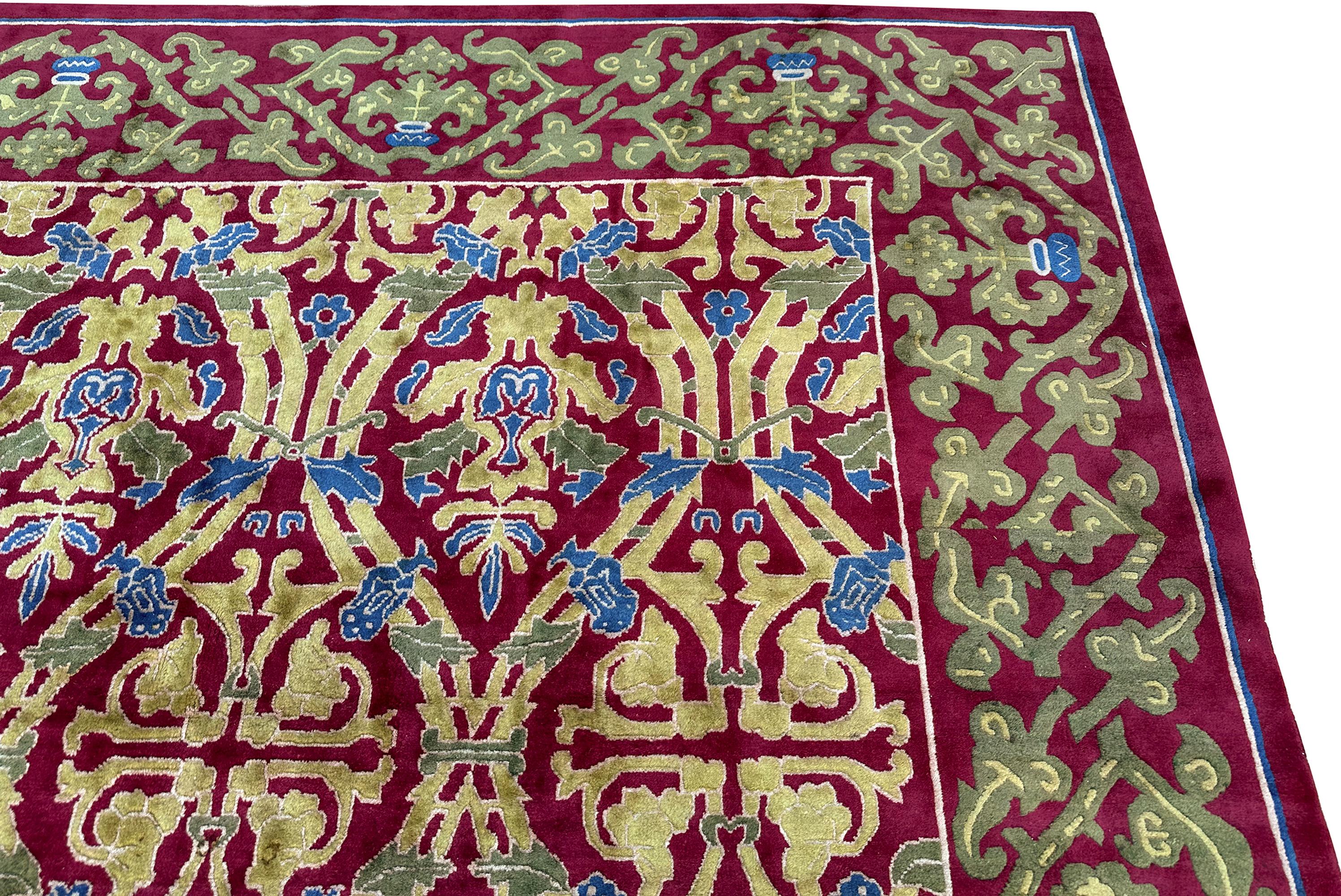 13x16 Großer Vintage Art Deco Teppich Jugendstil Teppich Europäischer Kunsthandwerksteppich im Zustand „Gut“ im Angebot in New York, NY