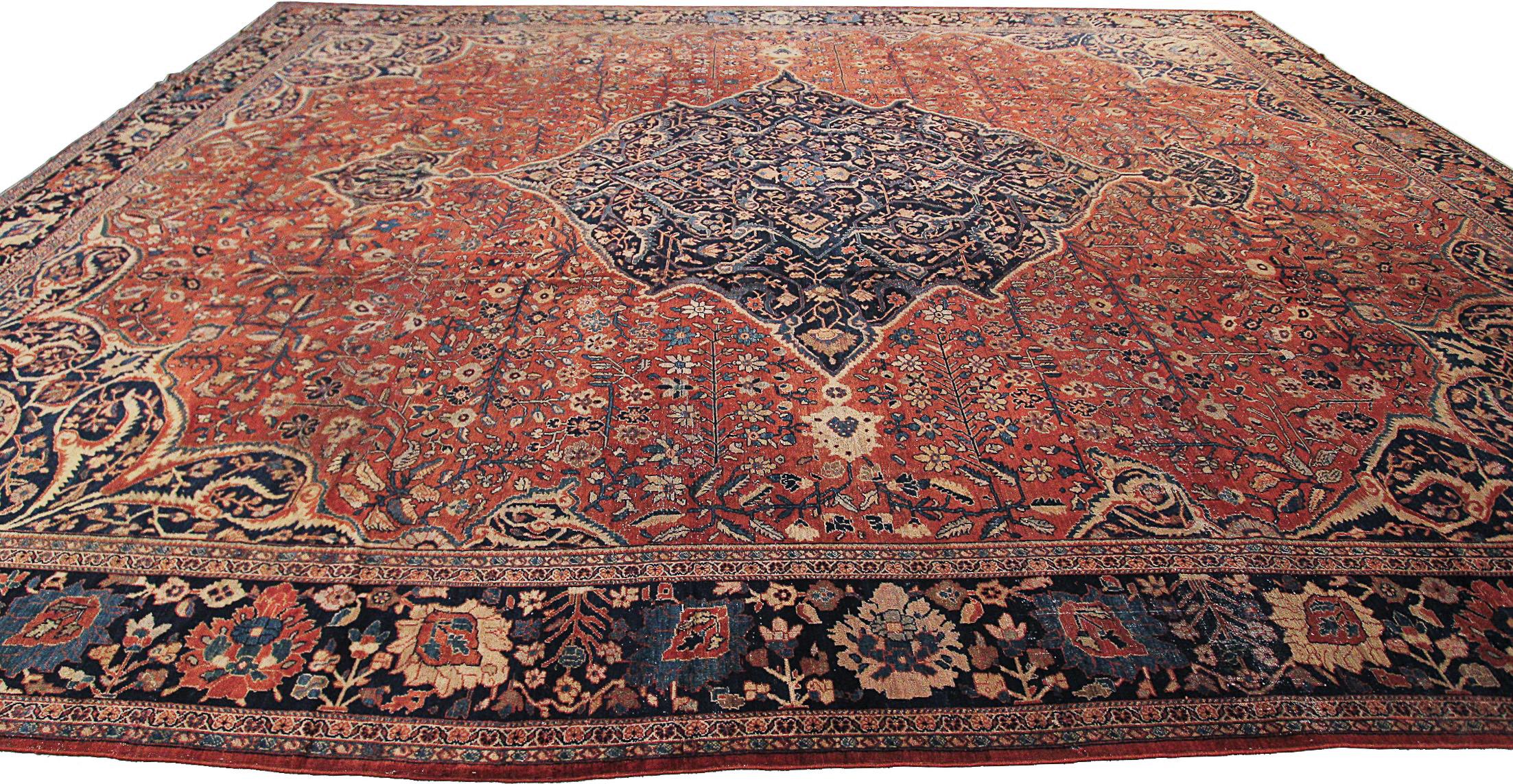 Grand tapis persan ancien de grande taille - Tapis persan ancien Farahan surdimensionné en vente 5