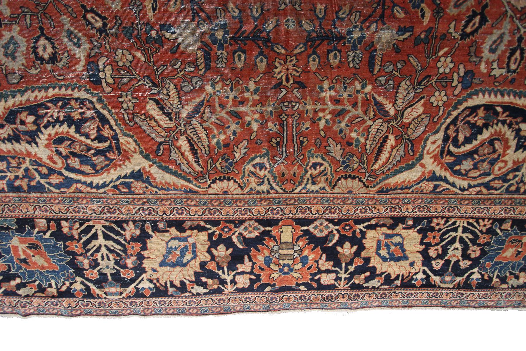 Grand tapis persan ancien de grande taille - Tapis persan ancien Farahan surdimensionné en vente 2
