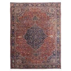 Großer großer antiker persischer Teppich, antiker persischer Farahan-Perserteppich in Übergröße