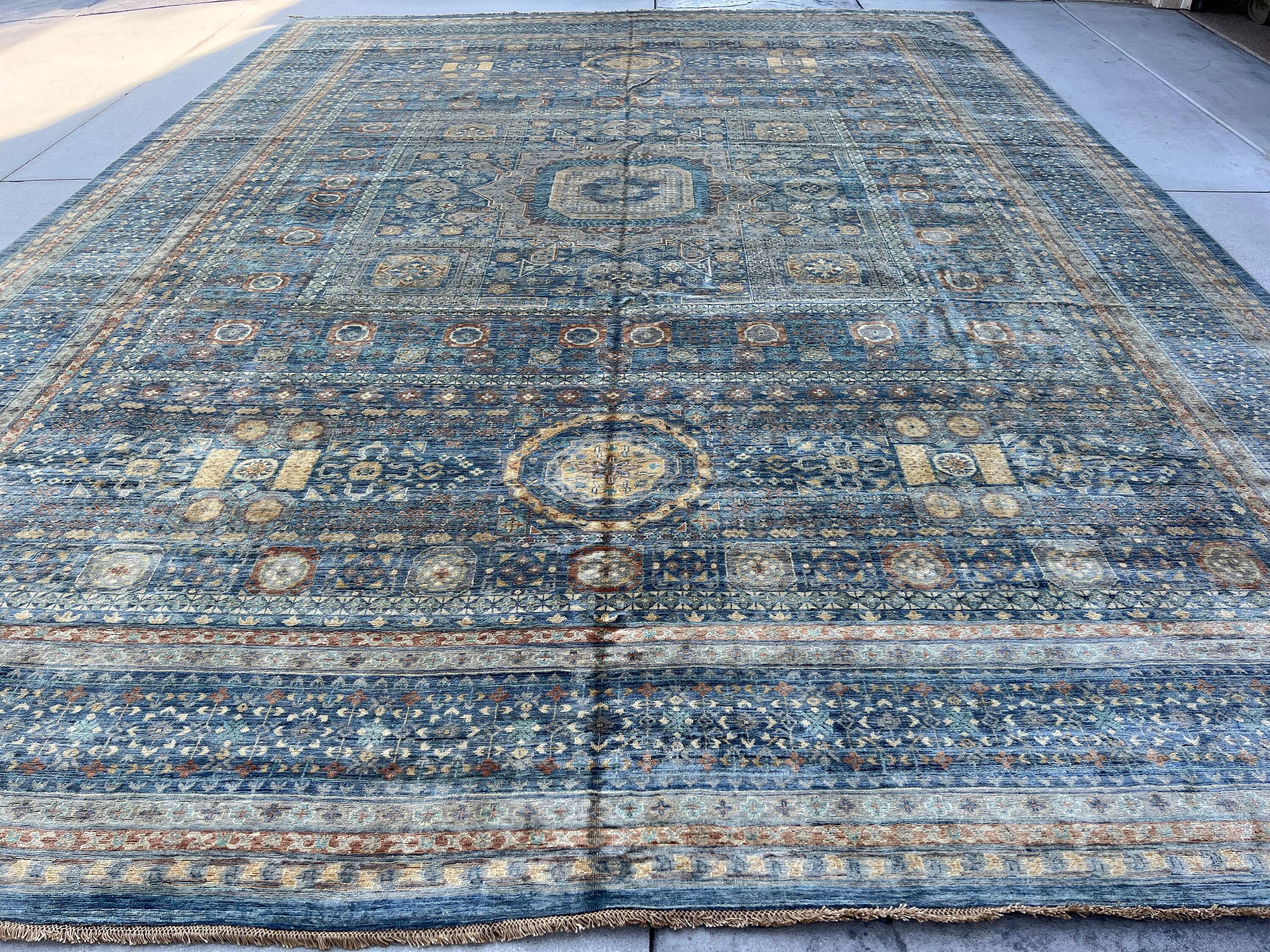 Contemporary Hand-Knotted Afghan Mamluk Rug Premium Hand-Spun Afghan Wool Fair Trade For Sale