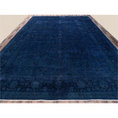 13'x18'8" Blue Overdyed Persian Nain 400 KPSI Wool & Silk Hand Knotted XL Rug