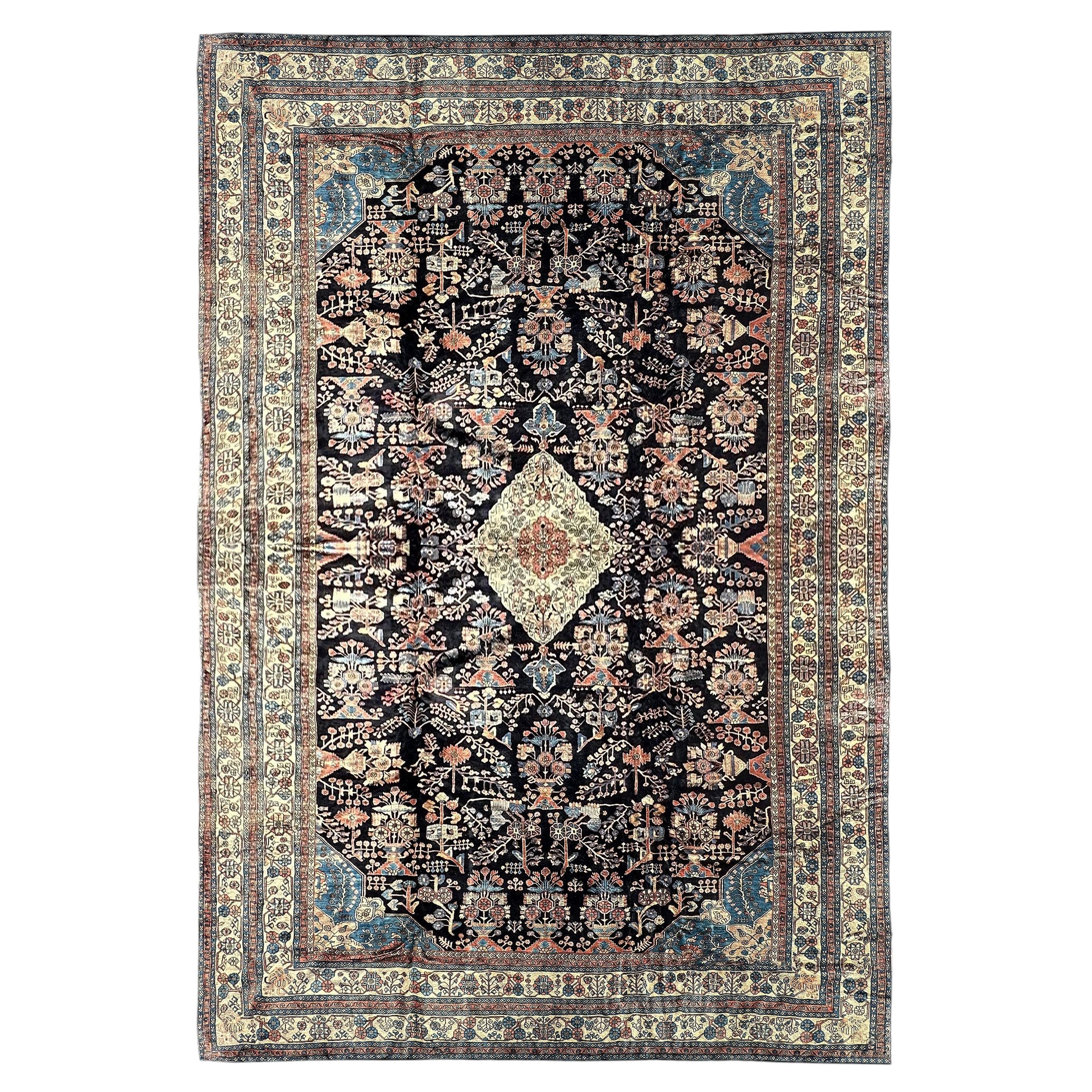 13x19 Antique Turkish Oushak Rug 399x579 cm c.1920 Fine Weave Tree of Life