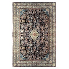 13X19 Antique Persian Malayer Bakhtiari Rug Fine Weave Black 399cm x 579cm C.192