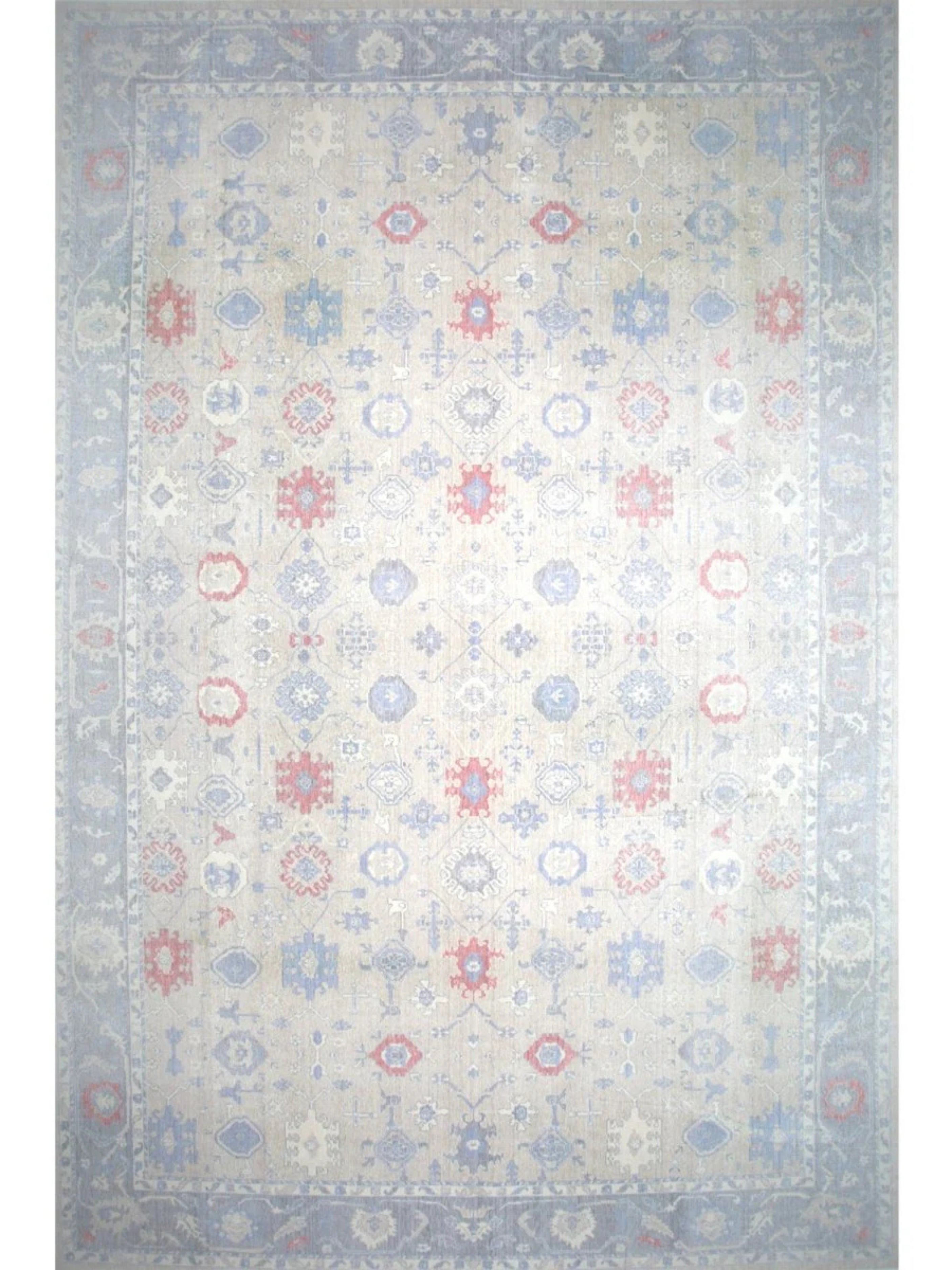 13x19 Tapis turc Oushak tissé à la main en vente