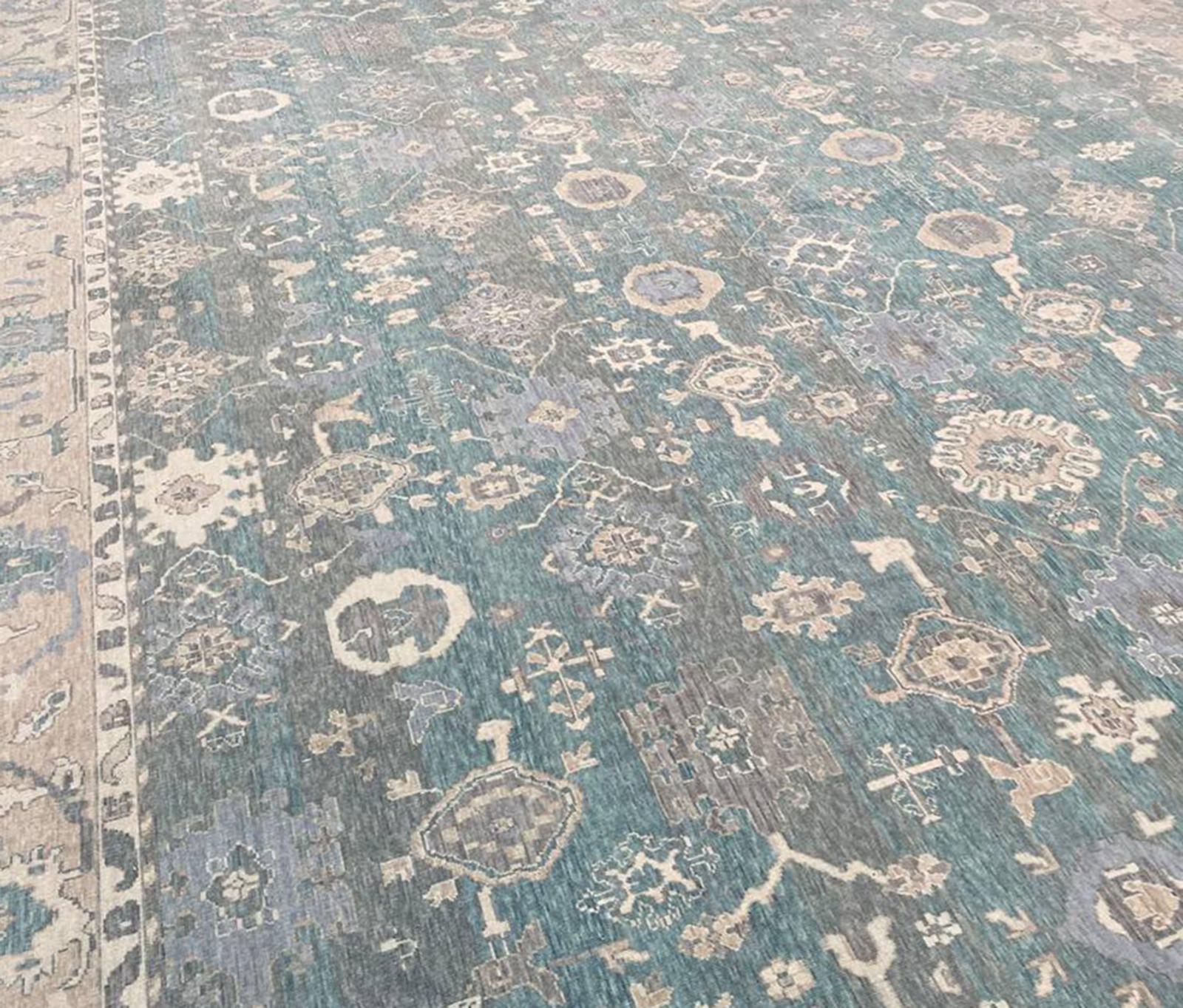 13x19 Türkischer Oushak-Teppich im Angebot 1