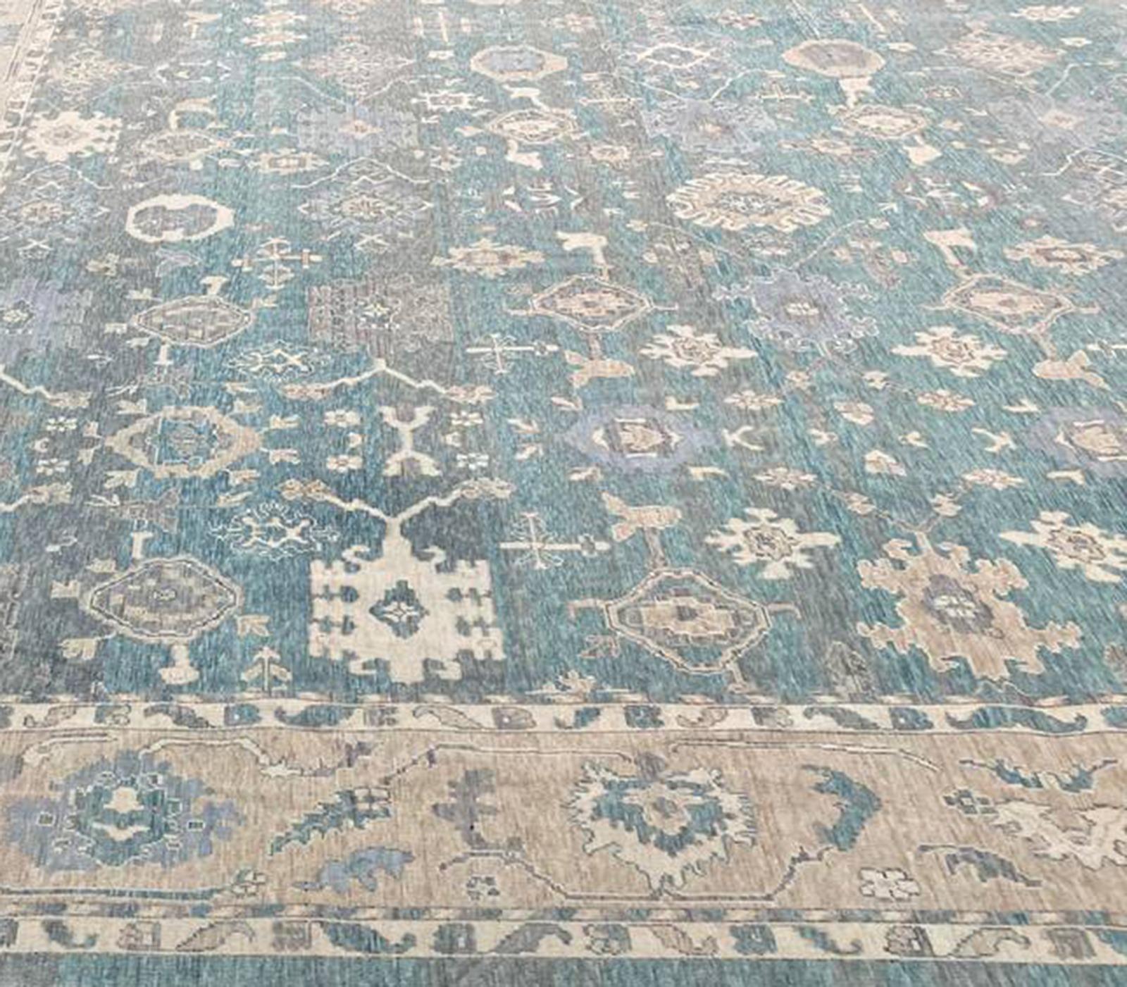 13x19 Türkischer Oushak-Teppich im Angebot 2