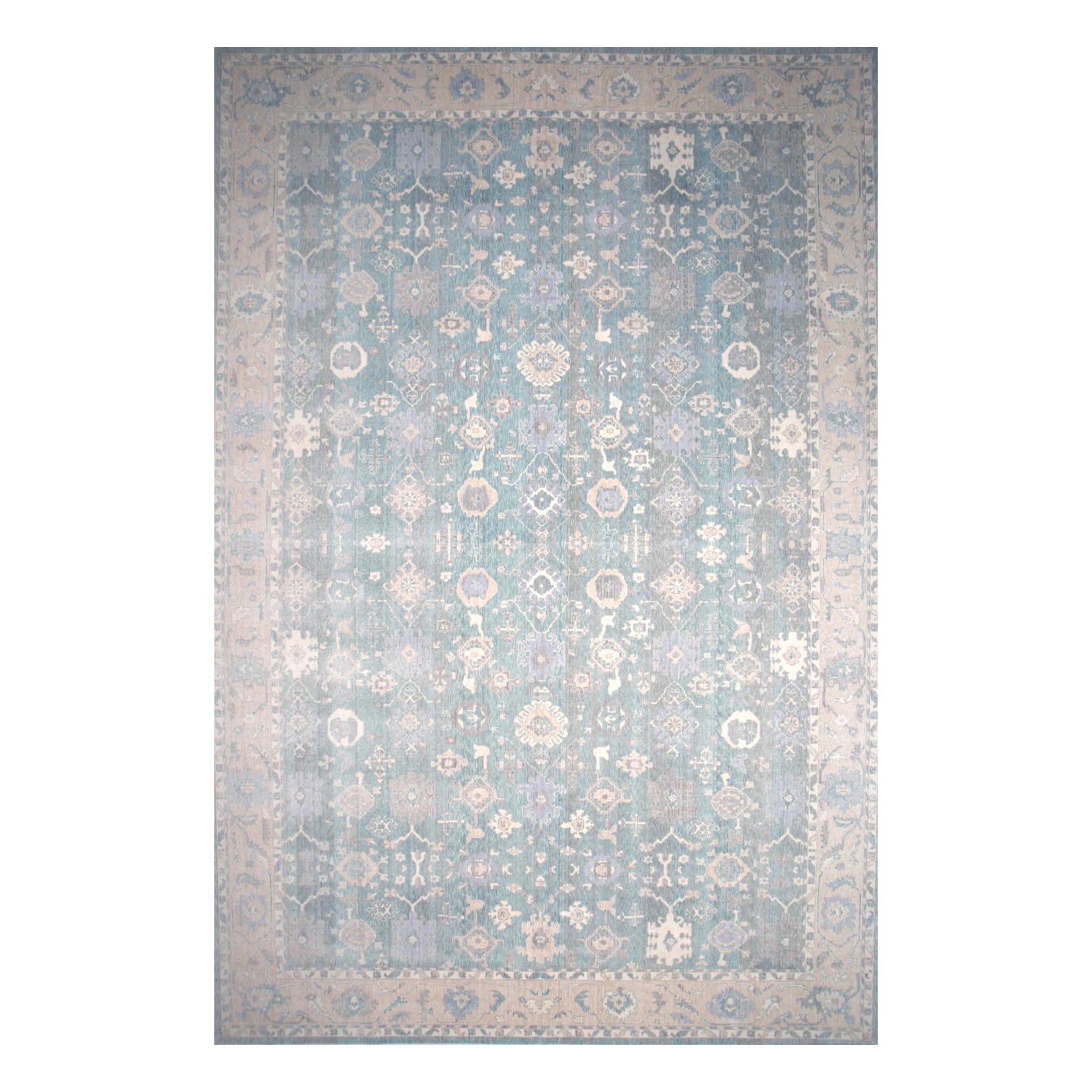 13x19 Türkischer Oushak-Teppich im Angebot