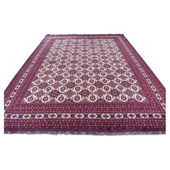 13'x19'4" Bone White Oversized Afghan Khamyab Hand Knotted Pure Wool Rug