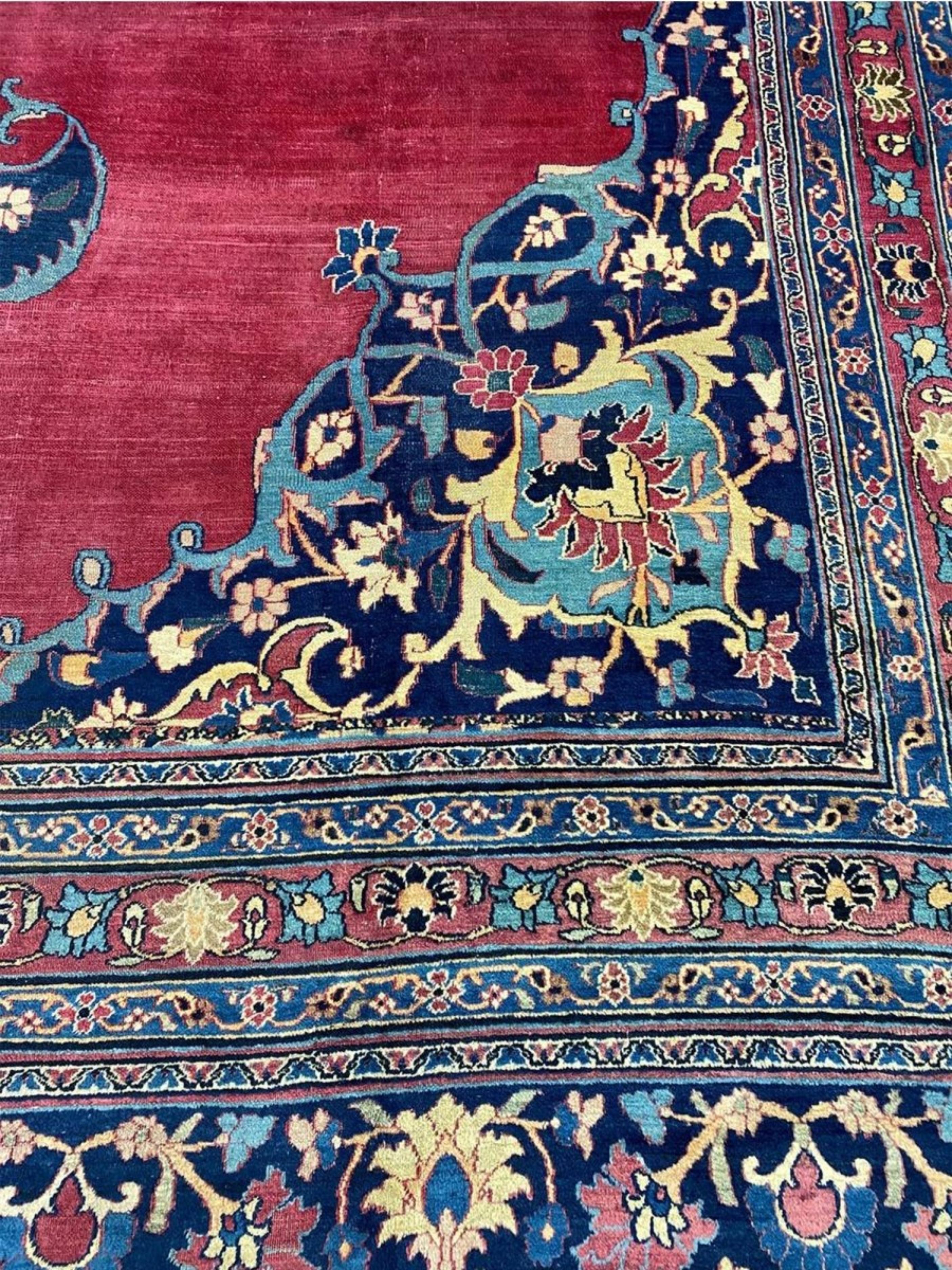 Milieu du XXe siècle 13x20 Antique Khorassan Area Rug en vente