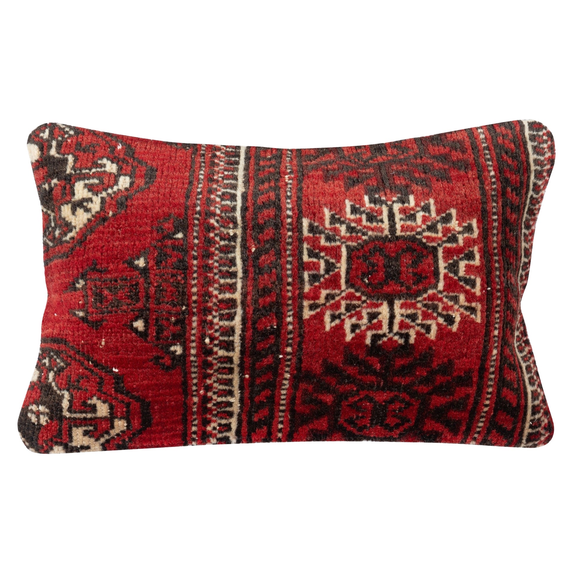 13"x20" Handmade Turkish Cushion Cover. Wool Rug Pillow. Rustic Lumbar Pillow