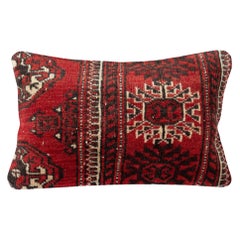 13"x20" Handmade Turkish Cushion Cover. Wool Rug Pillow. Rustic Lumbar Pillow