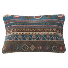 13"x20" Handmade Turkish Wool Rug Cushion Cover. Vintage Toss Pillow Cover