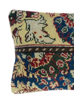 13"x20" Traditional Cushion Cover. Handmade Rug Pillow. Vintage Throw Pillow