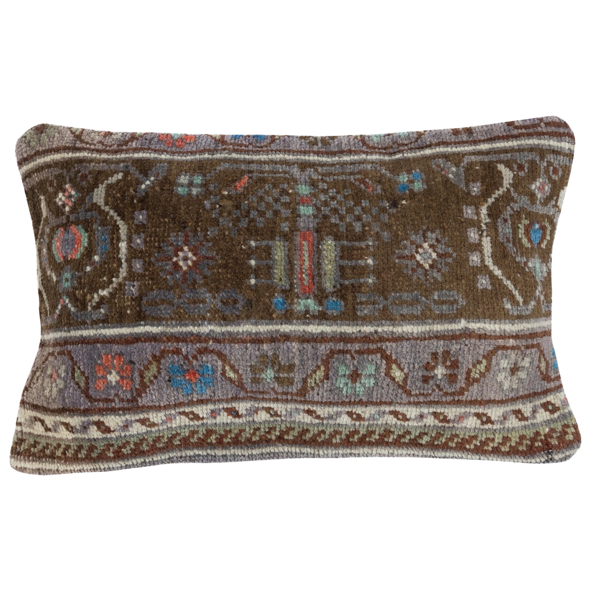 13"x20" Vintage Toss Pillow. Handmade Lumbar Pillow. Turkish Rug Cushion Cover