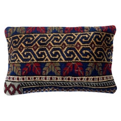 13"x20" Vintage Turkish Cushion Cover. Handknotted Rug Pillow. Throw Pillow