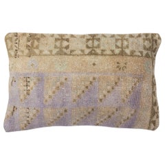 13"x20" Vintage Turkish Wool Rug Cushion Cover. Rug Pillow. Handmade Lace Pillow