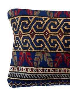 13"x20" Vintage Wool Cushion Cover. Handknotted Rug Pillow. Turkish Throw Pillow
