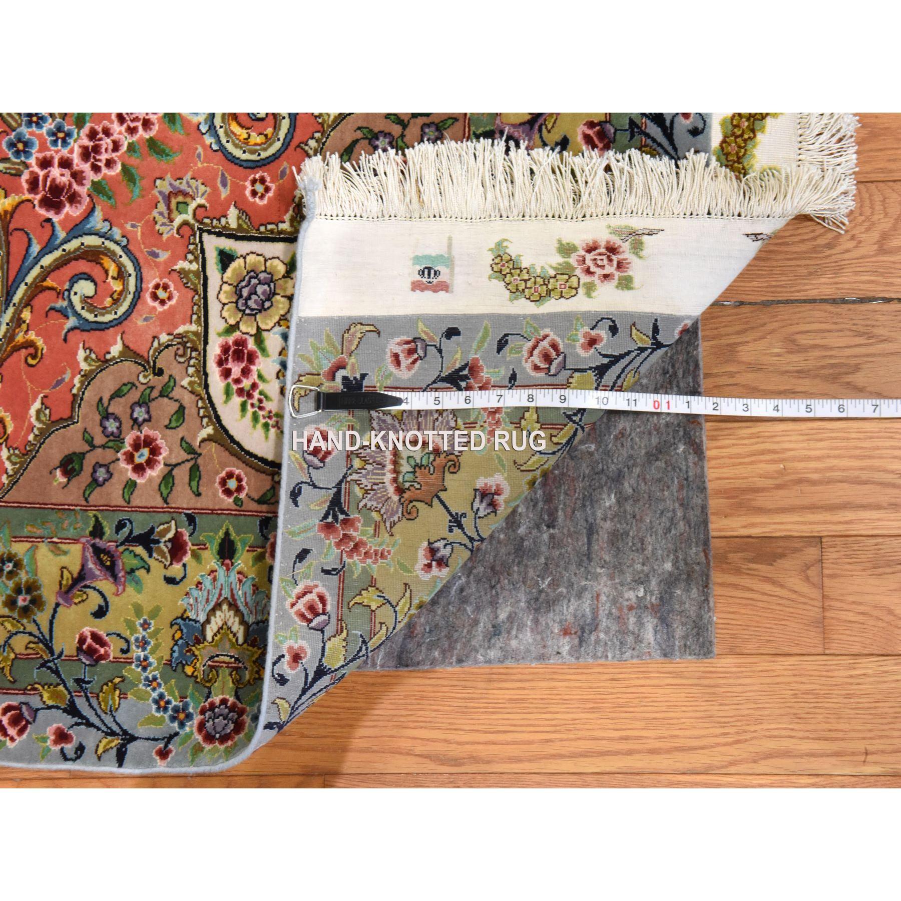 Tappeto Avorio New Persian Tabriz 400 KPSI in Lana e Seta Annodato a Mano 13'x20'3 In condizioni Nuovo in vendita a Carlstadt, NJ