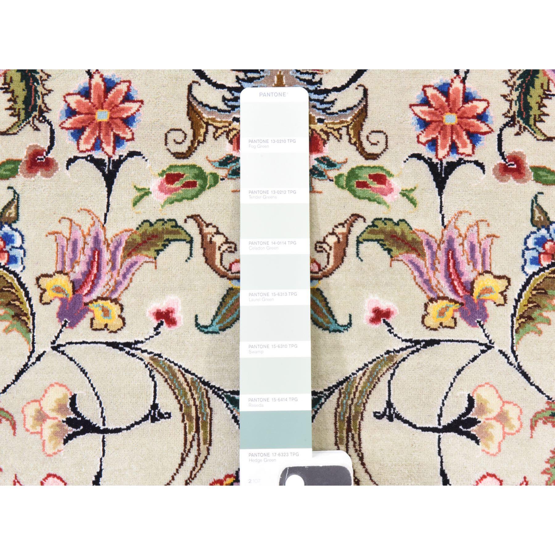 XXI secolo e contemporaneo Tappeto Avorio New Persian Tabriz 400 KPSI in Lana e Seta Annodato a Mano 13'x20'3 in vendita