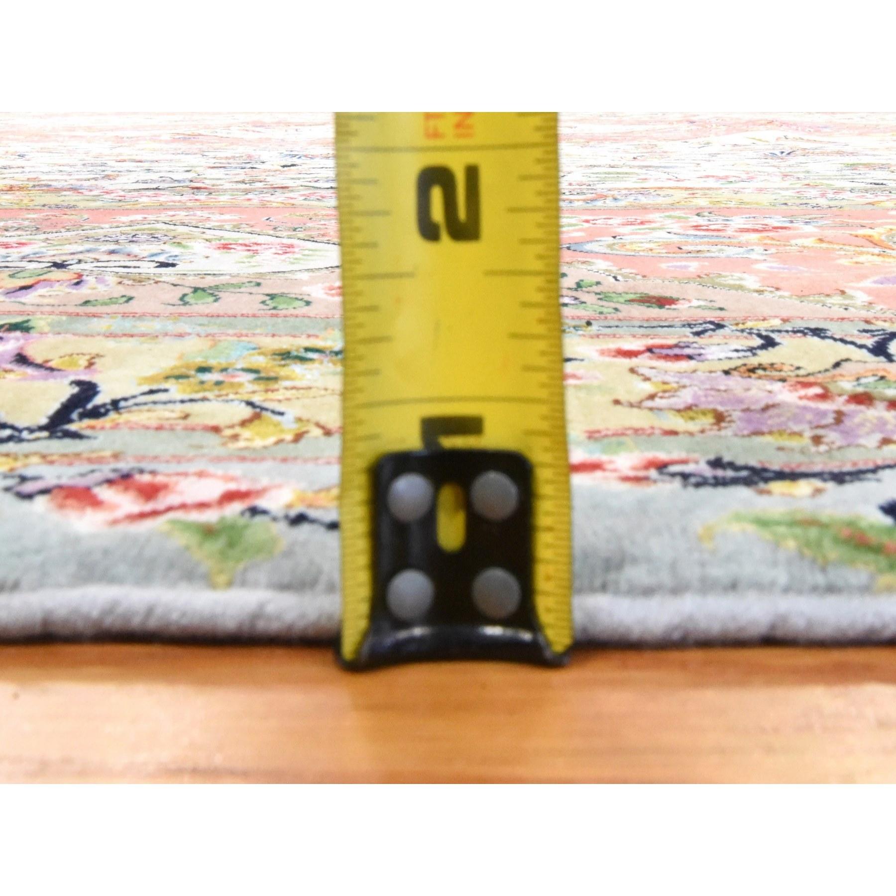 Tappeto Avorio New Persian Tabriz 400 KPSI in Lana e Seta Annodato a Mano 13'x20'3 in vendita 1