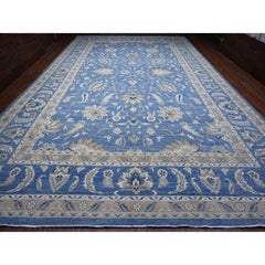 13'x20'7" Jeans Blue All Over Mahal Design Hand Knotted Oversized Oriental Rug