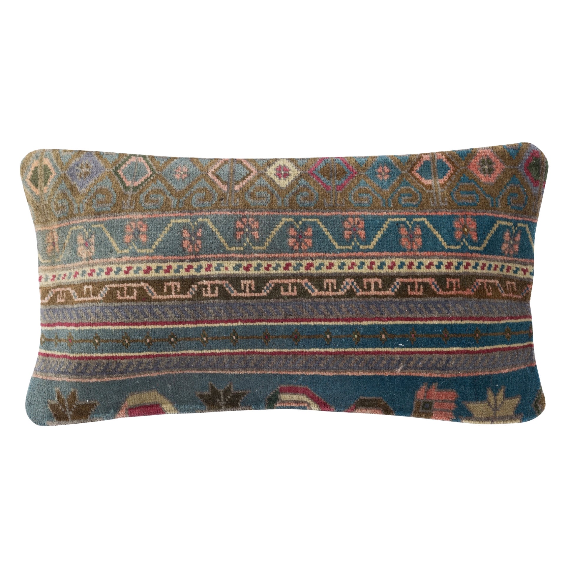 Copri cuscino turco rustico 13 "x24". Cuscino da lancio. Copri cuscino lombare vintage