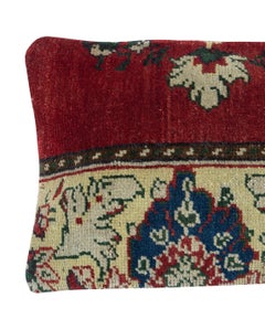 13"x24" Vintage Cushion Cover. Handmade Rug Pillow. Throw Pillow. Lumbar Pillow