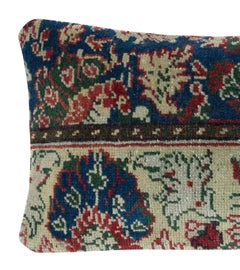 13"x24" Vintage Handmade Rug Cushion Cover. Lumbar Pillow. Throw Pillow Cover