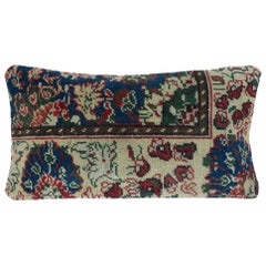 13"x24" Vintage Handmade Rug Cushion Cover. Lumbar Pillow. Throw Pillow Cover