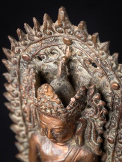 14-15th century Antique bronze crowned Arakan Buddha from Burma