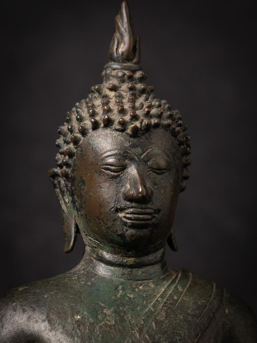 14-15th century antique bronze Thai Buddha statue in Bhumisparsha Mudra 5