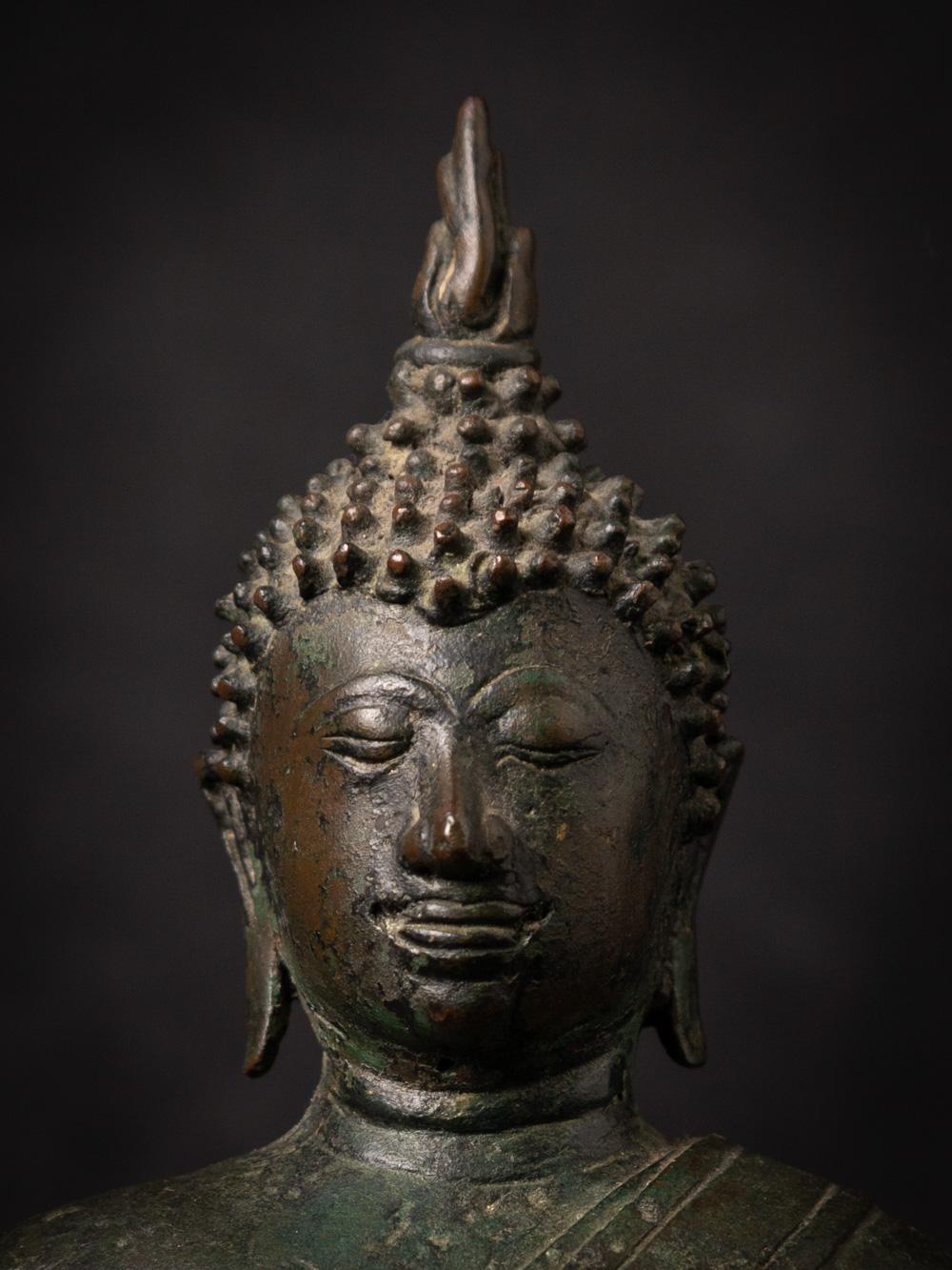 14-15th century antique bronze Thai Buddha statue in Bhumisparsha Mudra 6