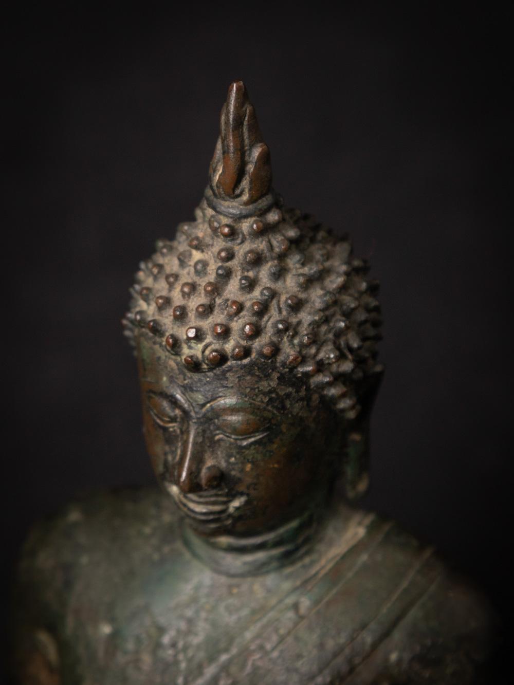 14-15th century antique bronze Thai Buddha statue in Bhumisparsha Mudra 8