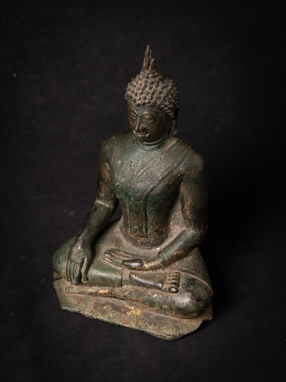14-15th century antique bronze Thai Buddha statue in Bhumisparsha Mudra 9