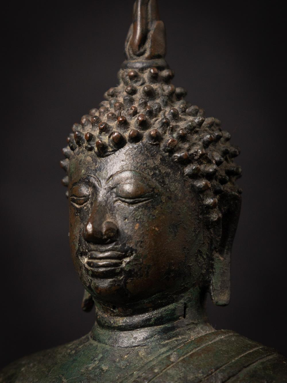 14-15th century antique bronze Thai Buddha statue in Bhumisparsha Mudra 10
