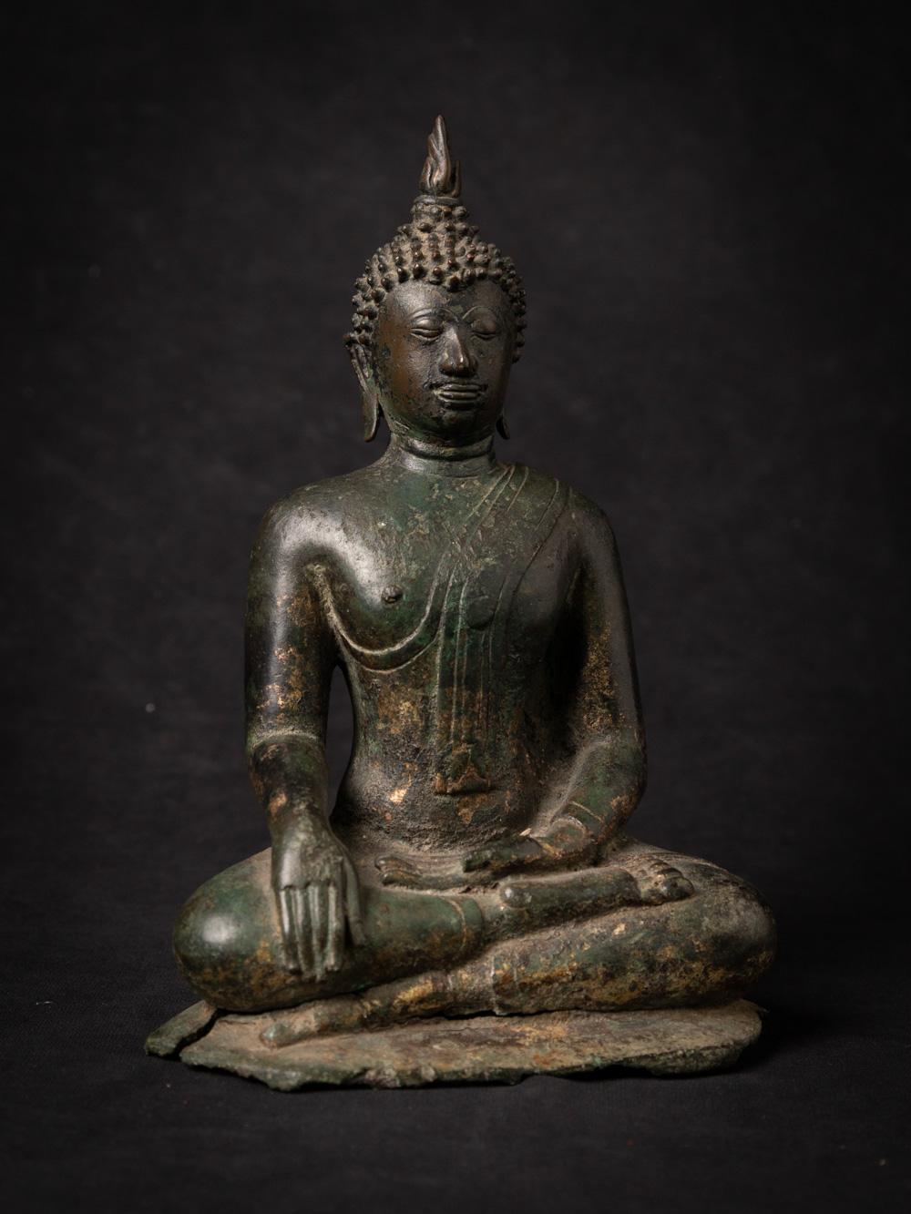 14-15th century antique bronze Thai Buddha statue in Bhumisparsha Mudra 1