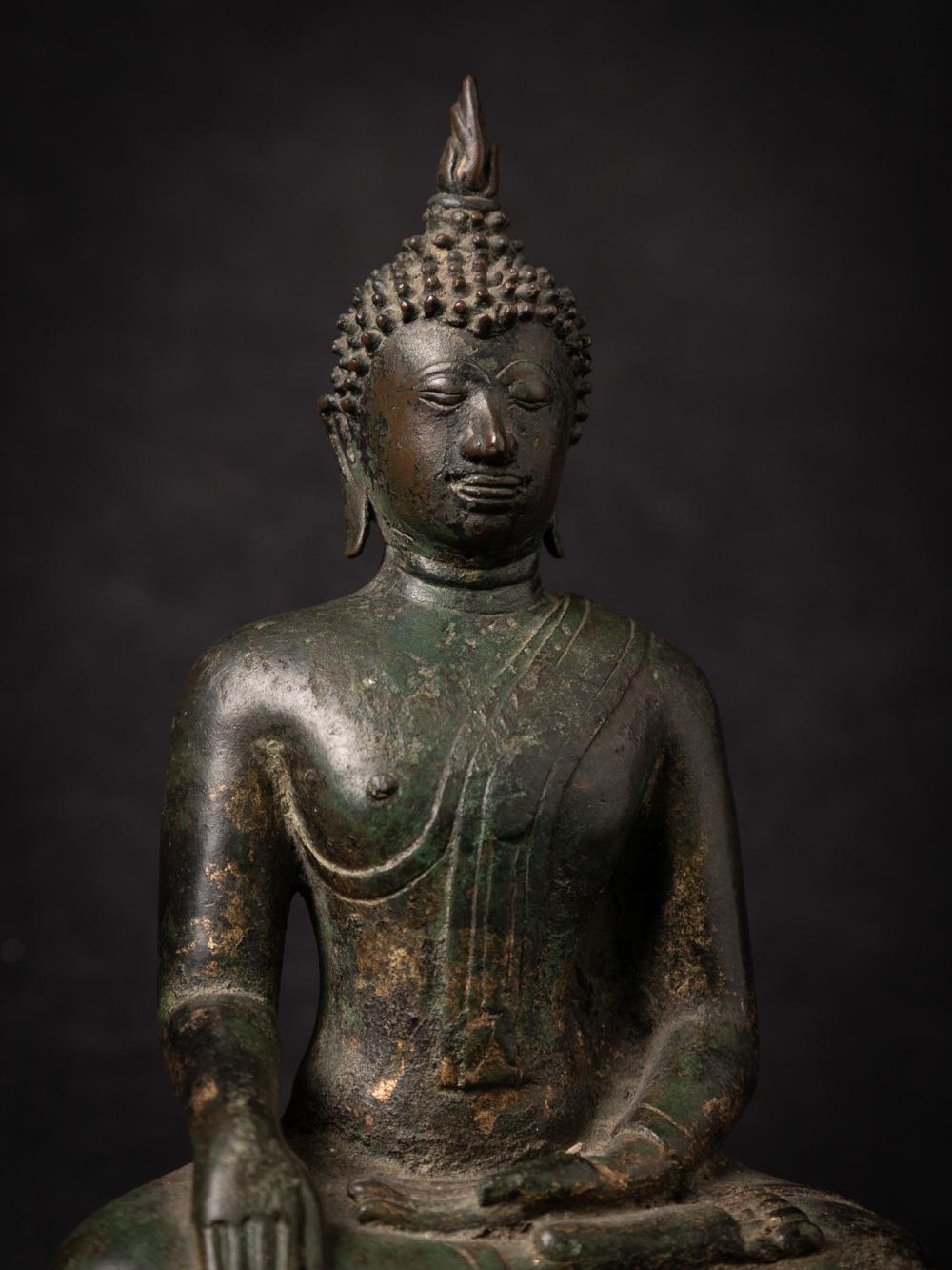 14-15th century antique bronze Thai Buddha statue in Bhumisparsha Mudra 2
