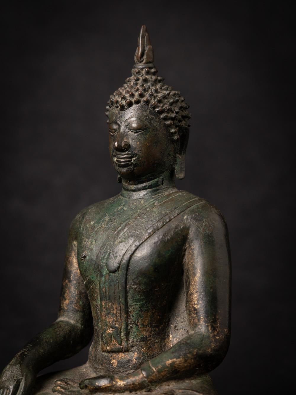 14-15th century antique bronze Thai Buddha statue in Bhumisparsha Mudra 4