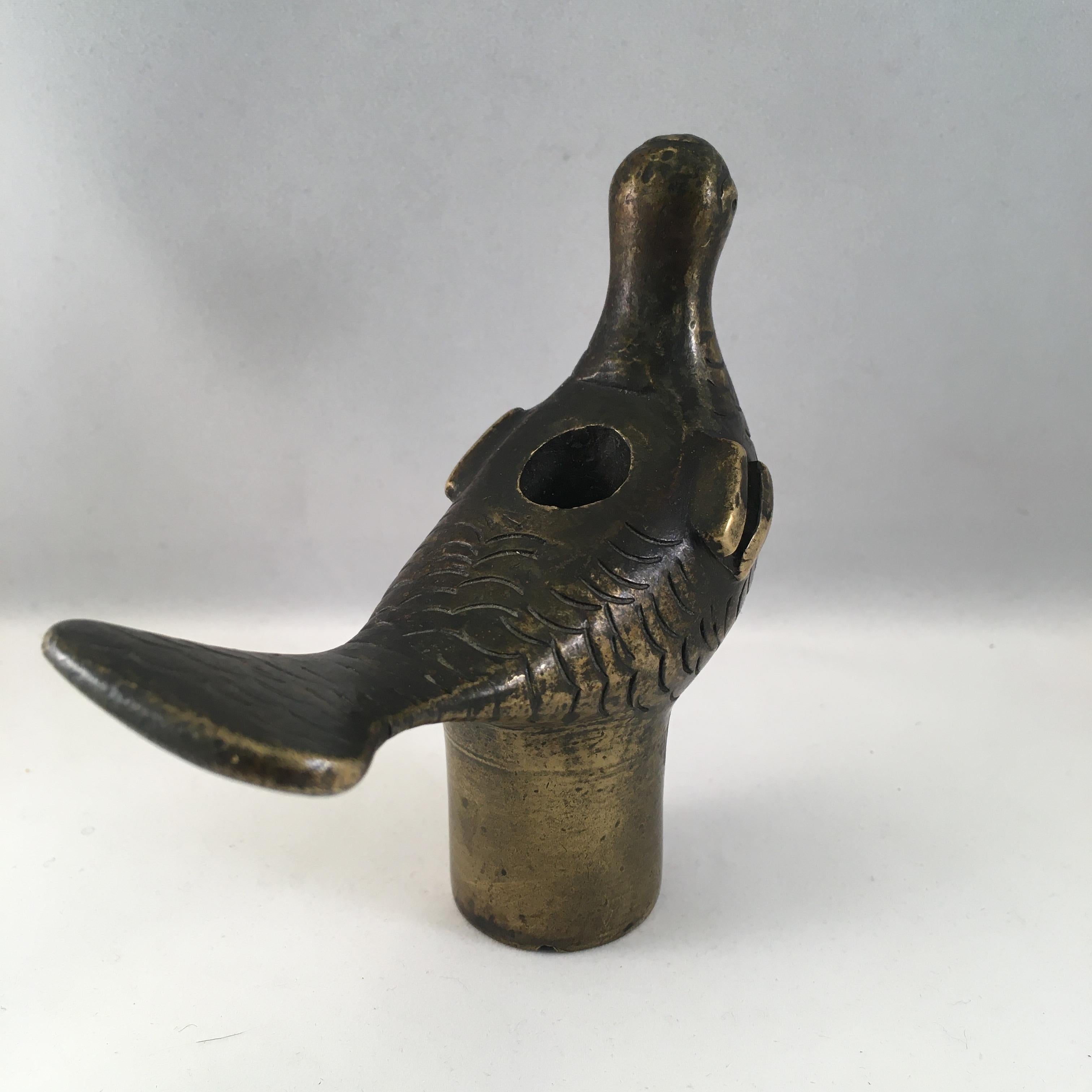 14th-15th Century Bronze Fragment of a Bird, to Mount on a Candlestick For Sale 4