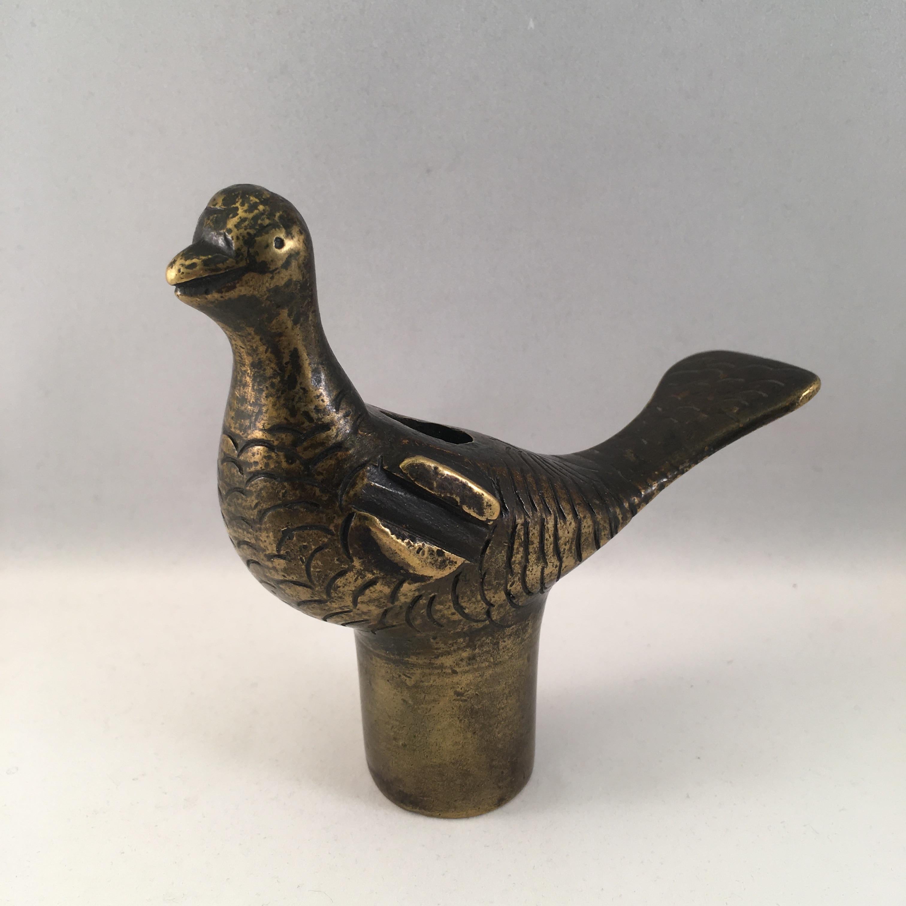 European 14th-15th Century Bronze Fragment of a Bird, to Mount on a Candlestick For Sale