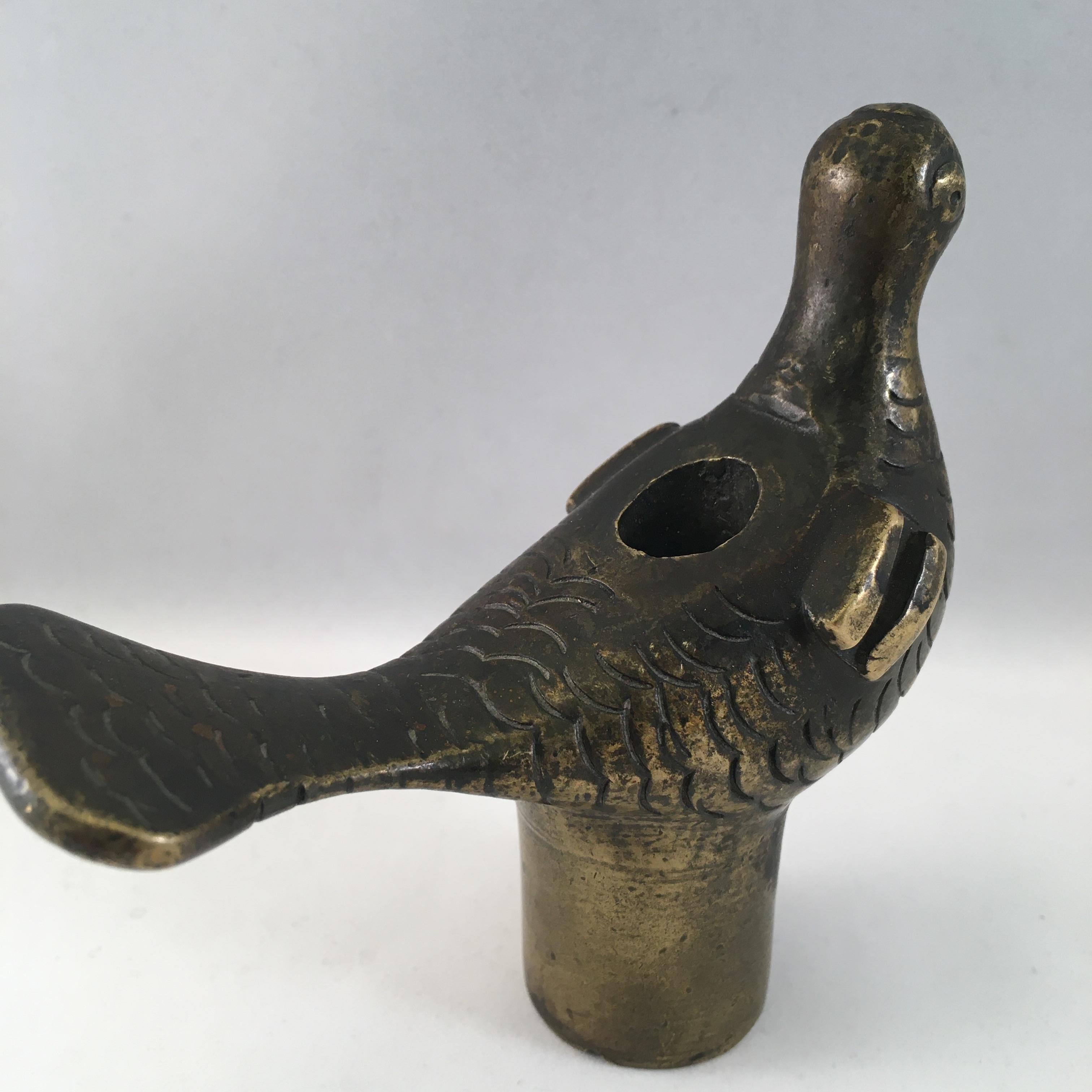 18th Century and Earlier 14th-15th Century Bronze Fragment of a Bird, to Mount on a Candlestick For Sale