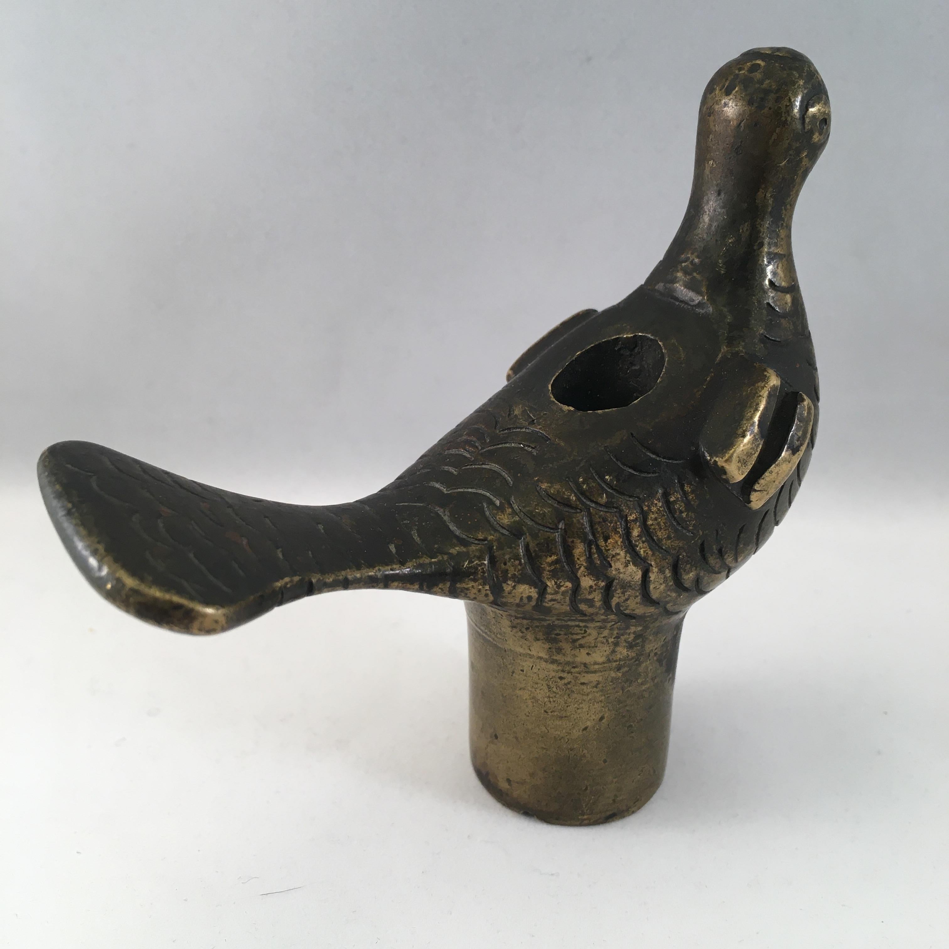 14th-15th Century Bronze Fragment of a Bird, to Mount on a Candlestick For Sale 1