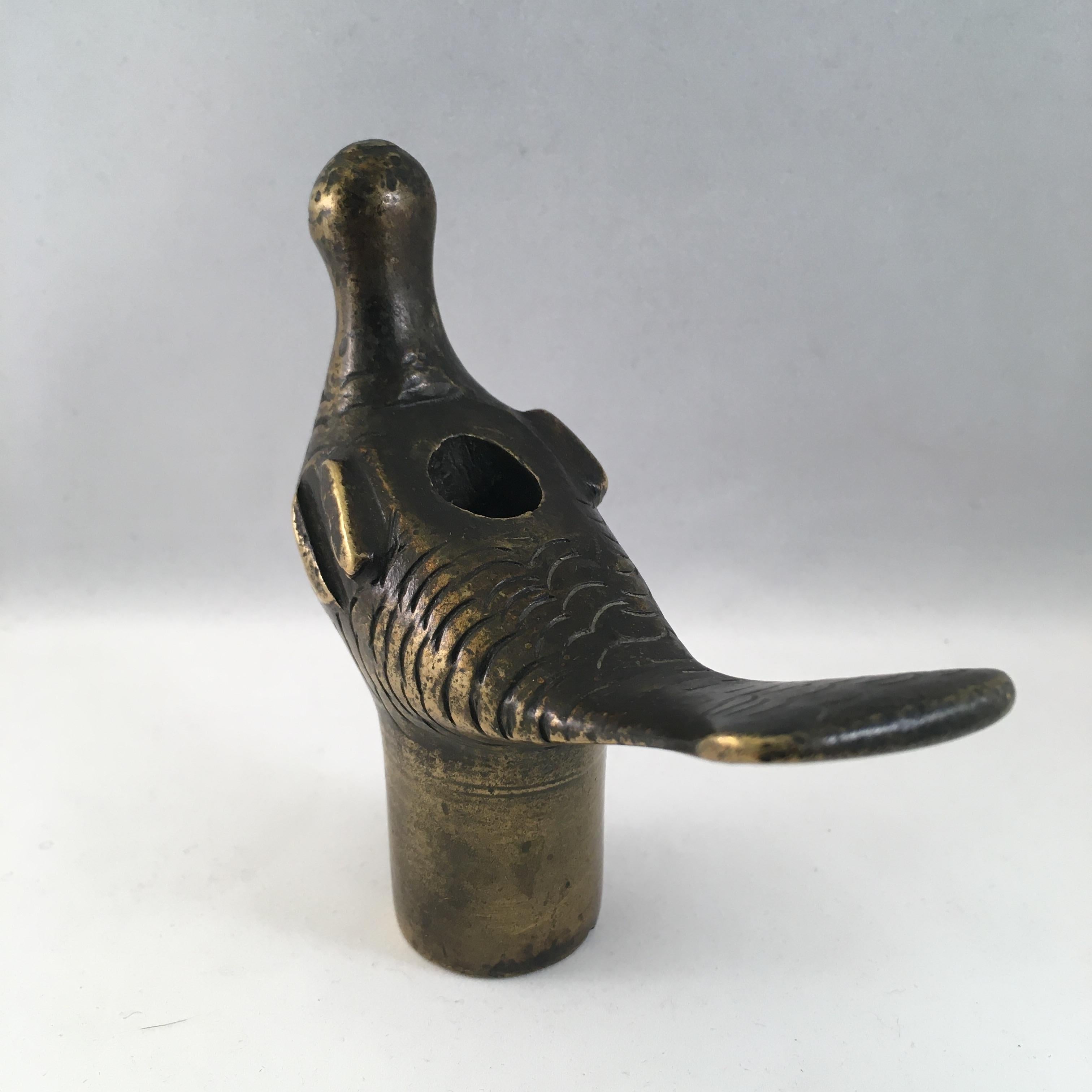 14th-15th Century Bronze Fragment of a Bird, to Mount on a Candlestick For Sale 2