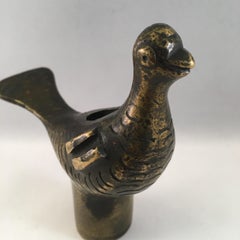 14th-15th Century Bronze Fragment of a Bird, to Mount on a Candlestick