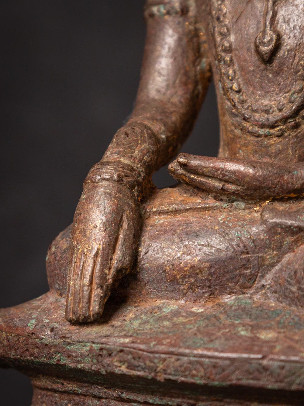 Speziale antike Arakan-Buddha-Statue aus Bronze aus Burma aus dem 14.-15. Jahrhundert im Angebot 9