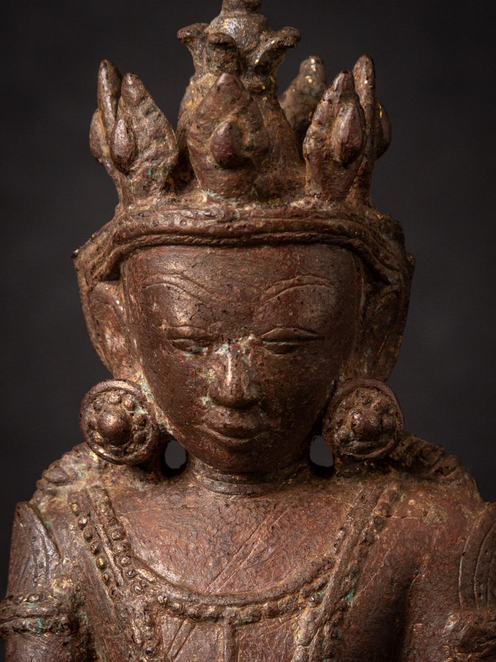 Speziale antike Arakan-Buddha-Statue aus Bronze aus Burma aus dem 14.-15. Jahrhundert im Angebot 1