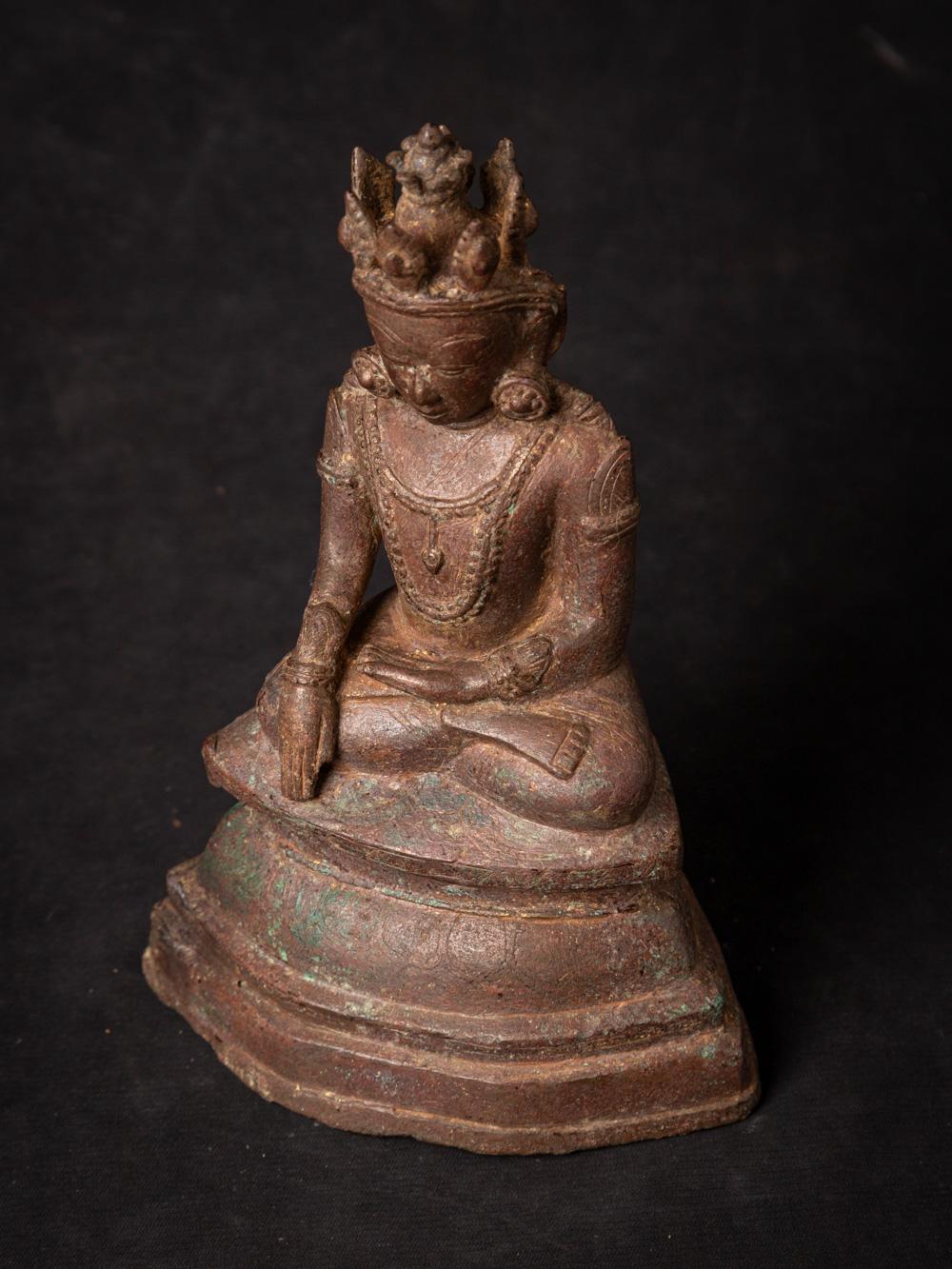 14-15th century Special Antique Bronze Arakan Buddha Statue from Burma For Sale 3