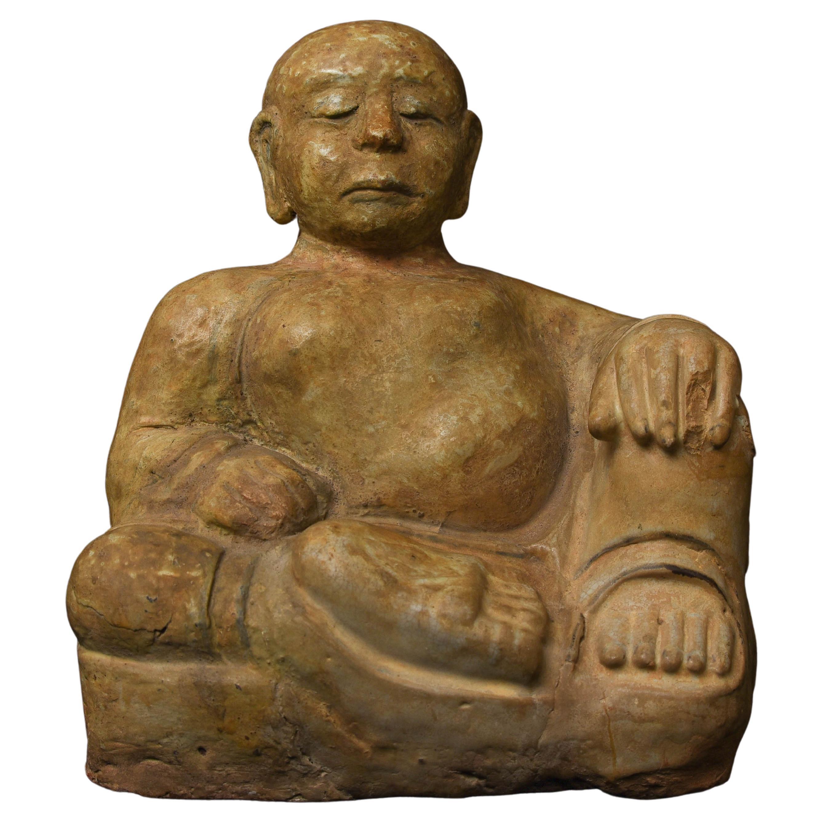 14 /15th Century Thai Figure. Sculpted Out of Sawankalok For Sale